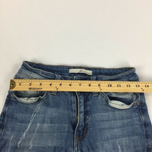 Kancan Skinny Leg Jeans Size 27 Womens Ripped Blue Wash Stretch Distressed Denim - Picture 8 of 10
